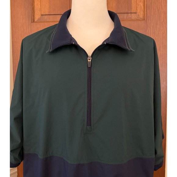 Port Authority Half Zip‎ Windbreaker Mens XL Navy/Green Pullover Casual Athletic - Picture 6 of 14
